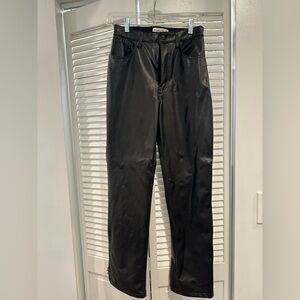 Leather slim pants